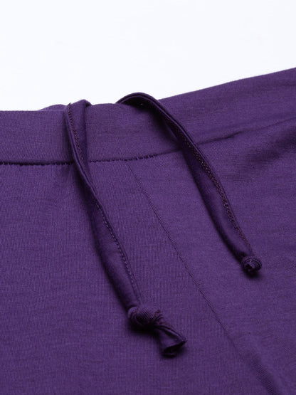 Souchii Women Purple Knitted Palazzos