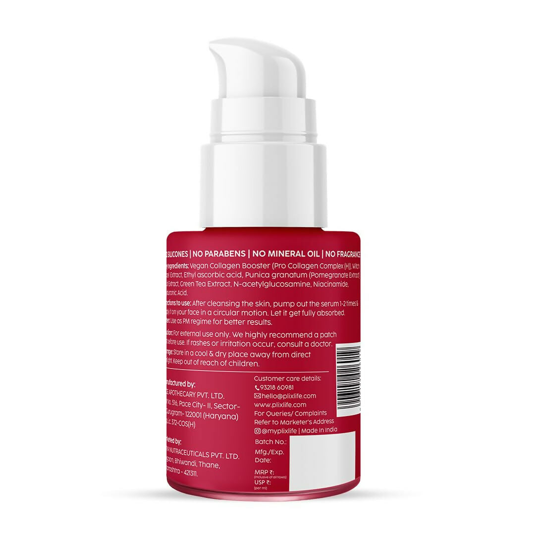PLIX The Plant Fix Pomegranate Collagen Bounce Serum - For Reducing Fine Lines & Wrinkles