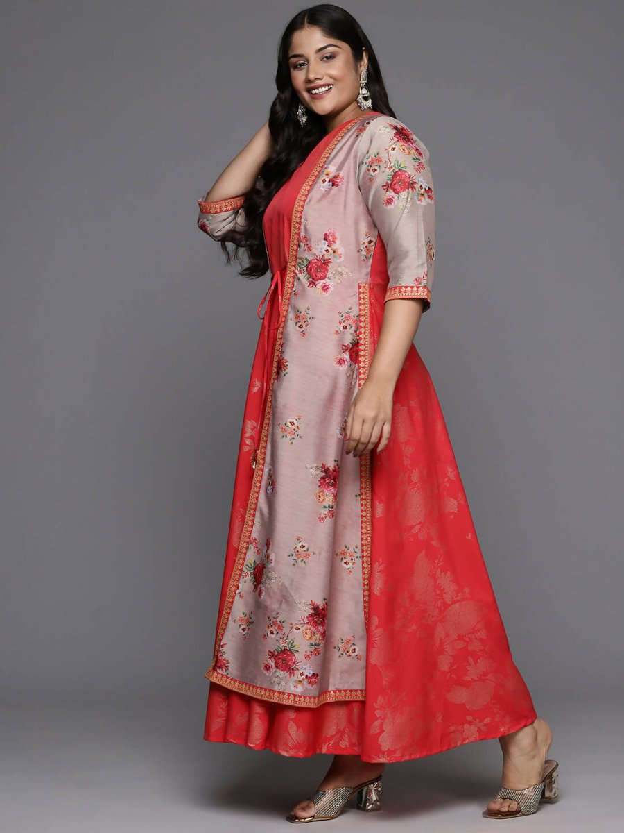 Ahalyaa Women's Traditional wear Ethnic Dress - Red