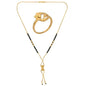 AanyaCentric Gold-Polished Mangalsutra & Ring Set