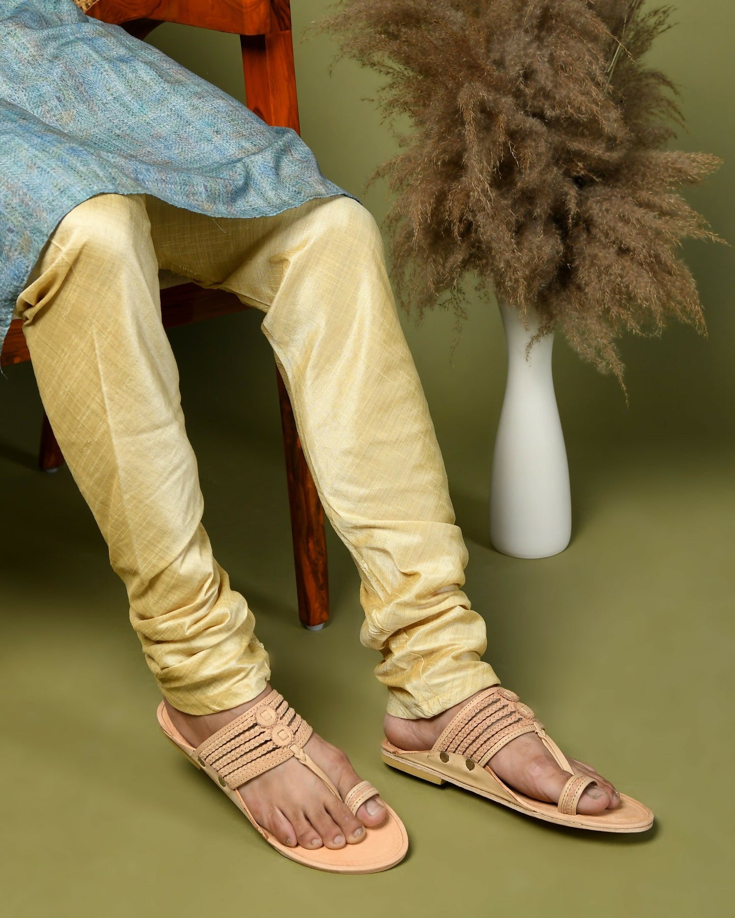 Stepsoft Men'S Natural Kolhapuri Chappal | Original Handcrafted Leather Ethnic Slippers