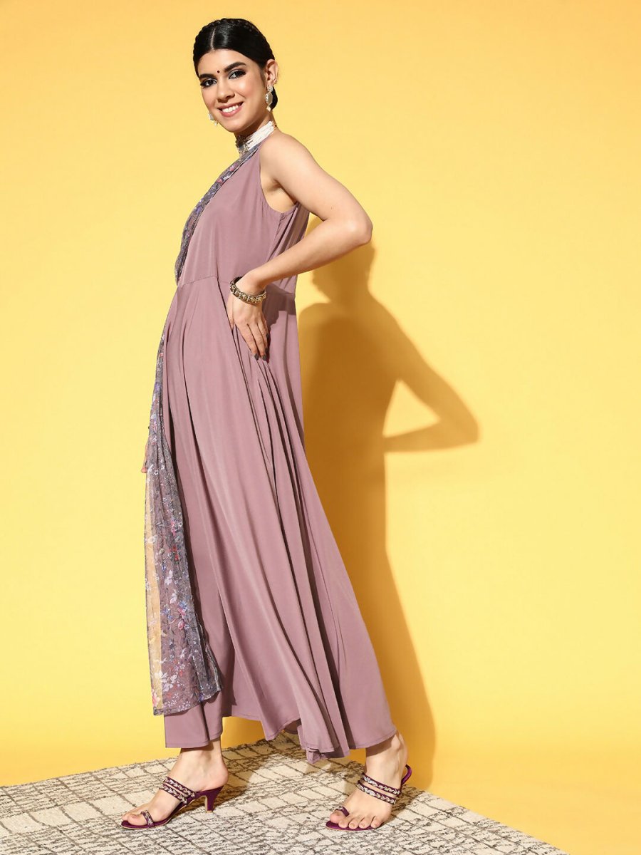 Ahalyaa Women's Traditional wear Dress - Mauve