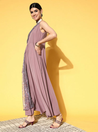 Ahalyaa Women's Traditional wear Dress - Mauve