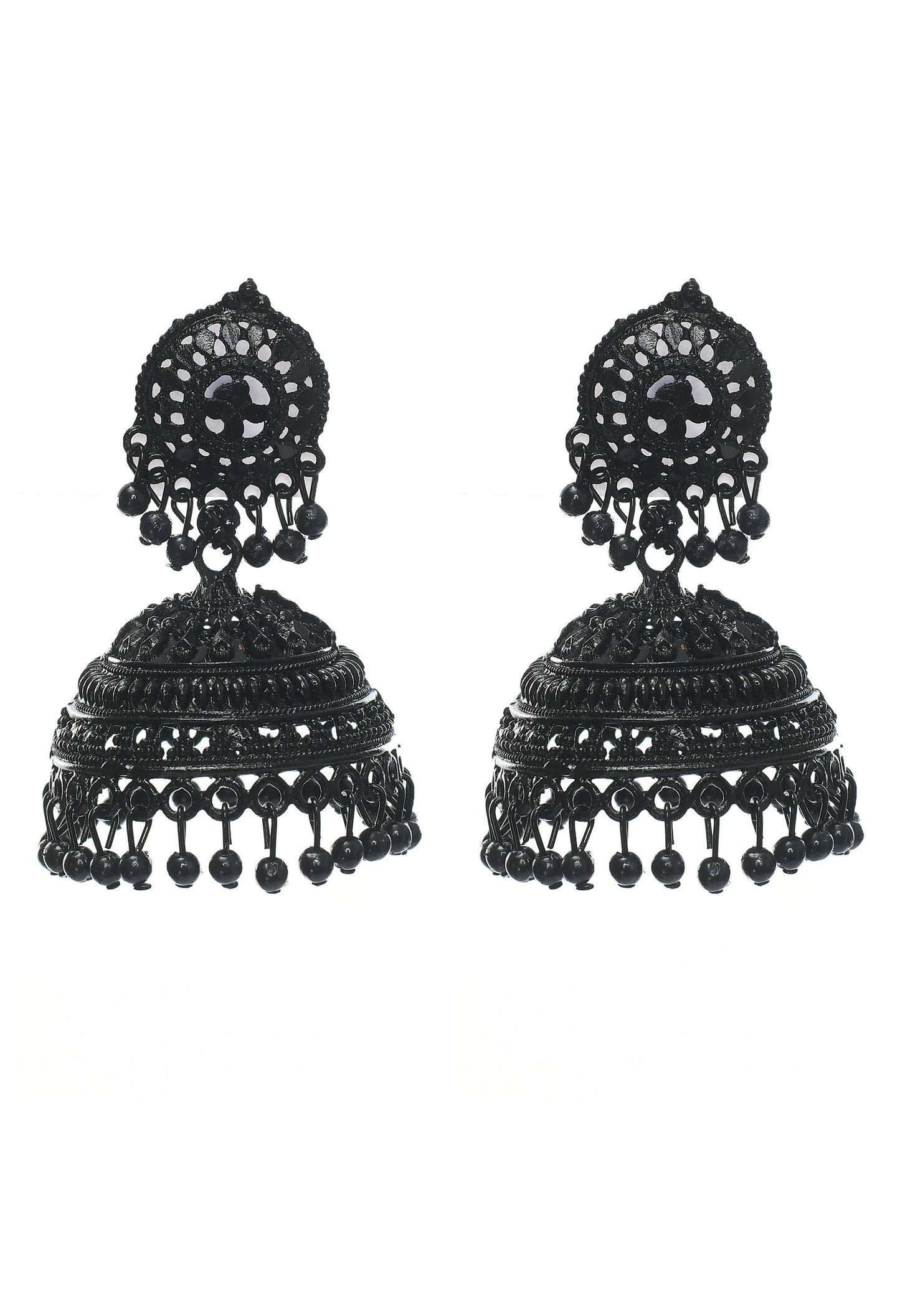Mominos Fashion Johar Kamal Latest Design Black Color Jhumkas