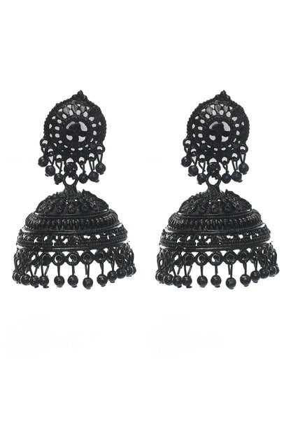 Mominos Fashion Johar Kamal Latest Design Black Color Jhumkas