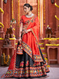 Myra Black Art Silk Gamthi Work Designer Lehenga