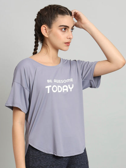 MKH Typography Printed Relaxed Fit Dri-Fit T-shirt