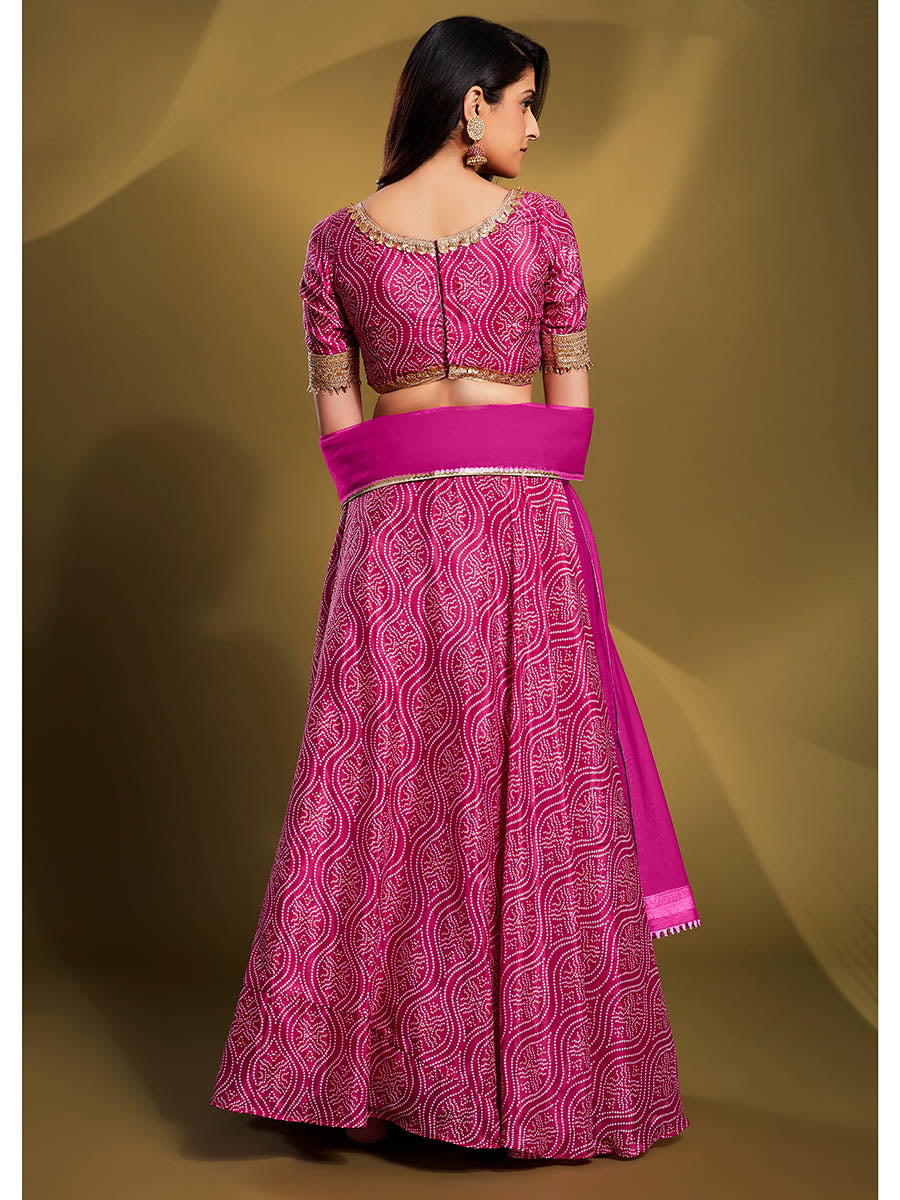Myra Pink Crepe Embroidered Designer Lehenga