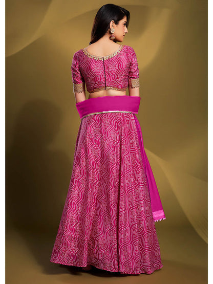 Myra Pink Crepe Embroidered Designer Lehenga