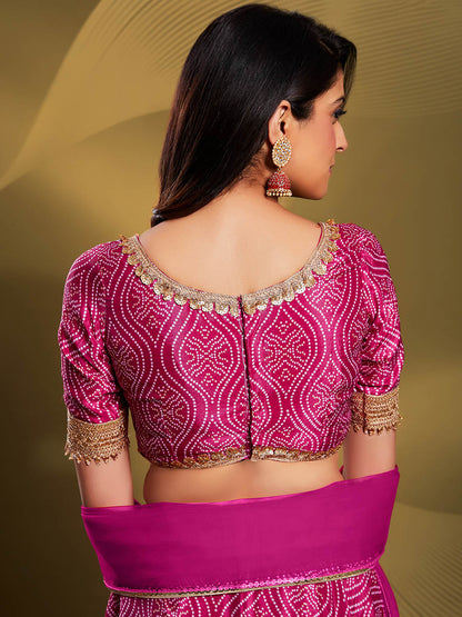 Myra Pink Crepe Embroidered Designer Lehenga