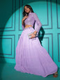 Myra Lovender Georgette Embroidered Designer Lehenga