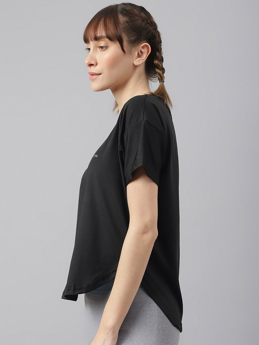 MKH Women Typography Printed Drop-Shoulder Sleeves Dri-FIT Sports T-shirt