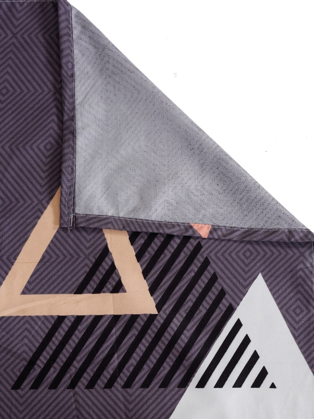 Home Sizzler Grey & White Geometric 144 TC Single Bedsheet with 1 Pillow Covers