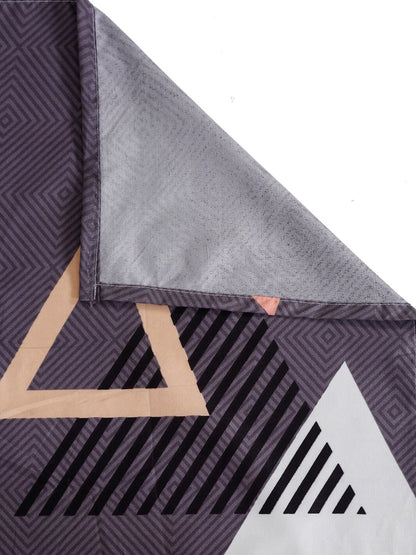 Home Sizzler Grey & White Geometric 144 TC Single Bedsheet with 1 Pillow Covers