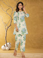 Yufta Cotton Blue Floral Print Co-Ord Set