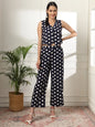 Yufta Blue Cotton Polka Dot Waistcoat Co-Ord