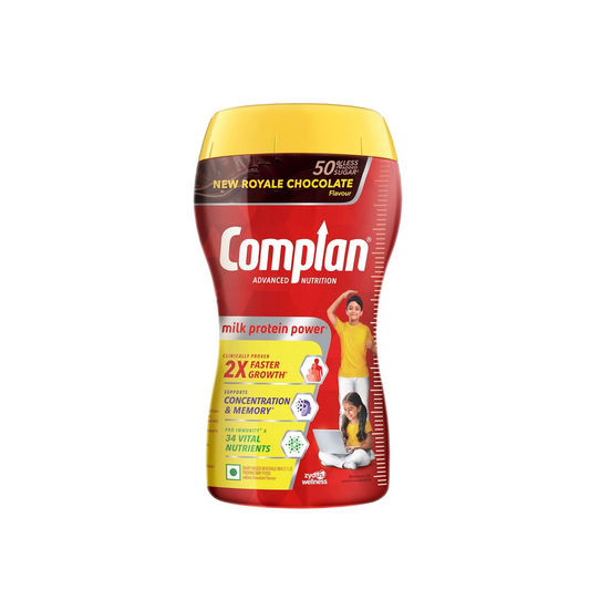 Complan Nutrition and Health Drink Royale Chocolate Jar - Flavourful Nutritious Drink, 100% Milk Protein, Improves Childrens Immune System