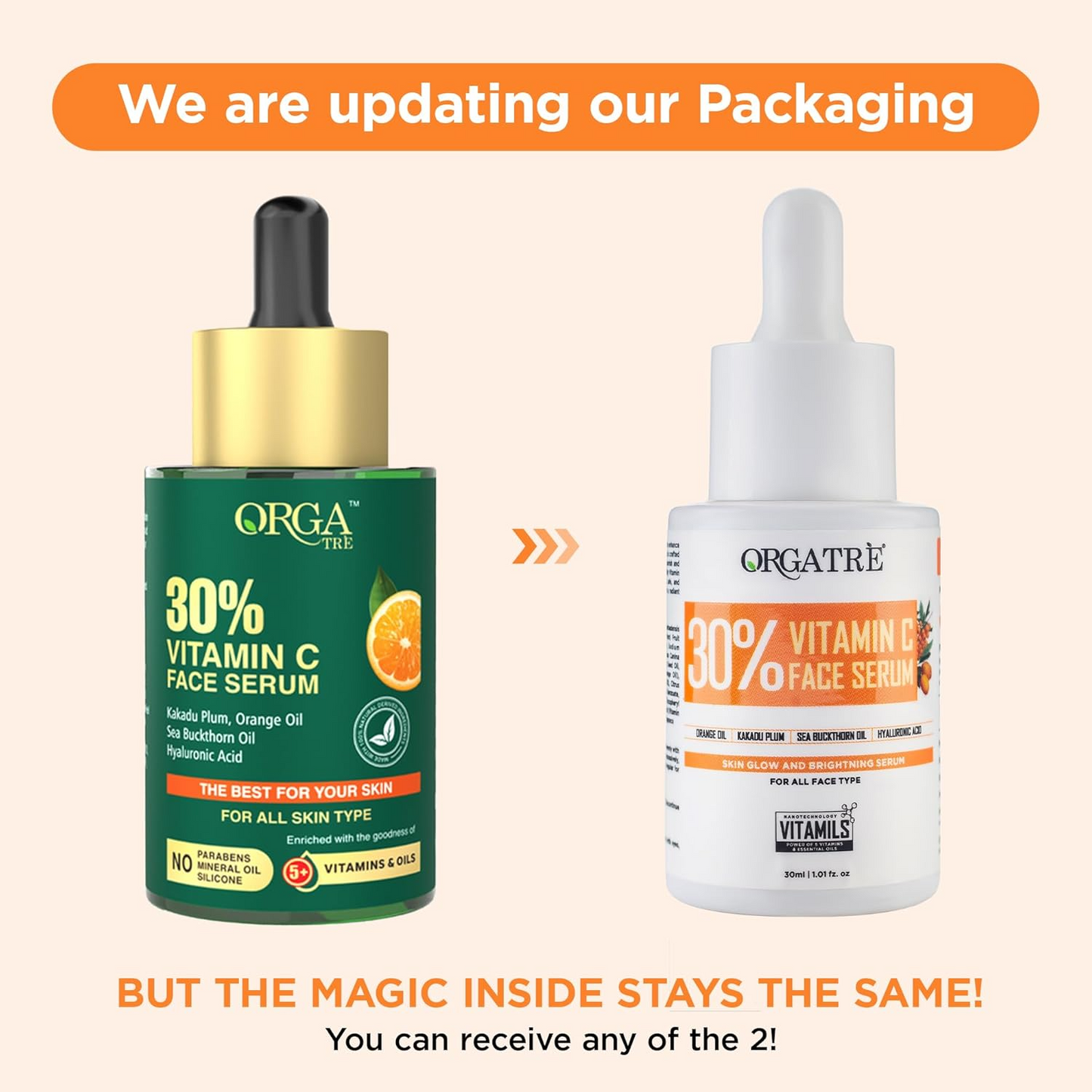 Orgatre 30% Vitamin C Face Serum for Glowing Skin