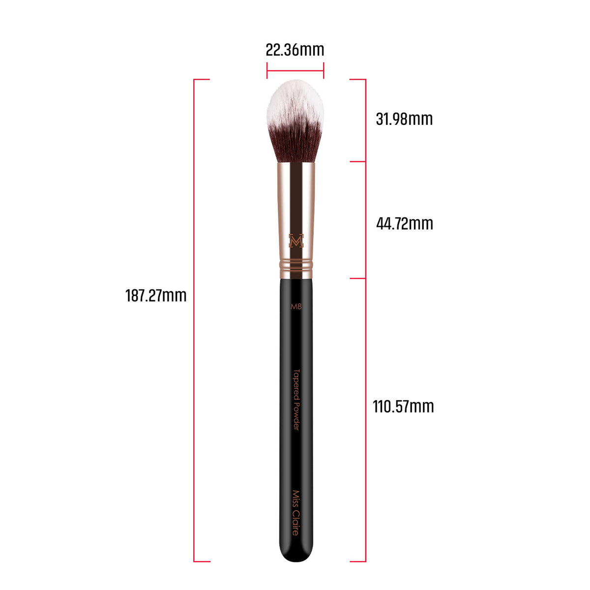 Miss Claire M8 - Tapered Powder (S) Brush - Rose Gold