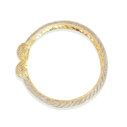 Gold-Polished Alloy Gold Silver American Diamond 4 Bangles - The Pari