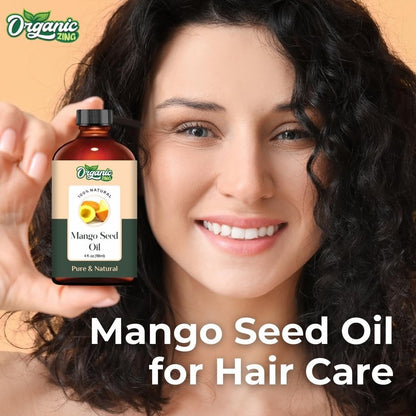 Organic Zing Mango Seed (Mangifera Indica) Oil | Pure & Natural Carrier Oil for Skincare, Hair Care & Massage