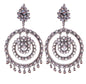 Silver-Plated Alloy Kundan Studded Silver Round Earrings - The Pari
