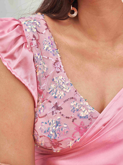 Tikhi Imli Sequinned Satin Ready to Wear Saree