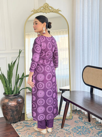 The52 Women's Gorgeous Rayon Embroidery Straight Kurta with Pant And Dupatta Set