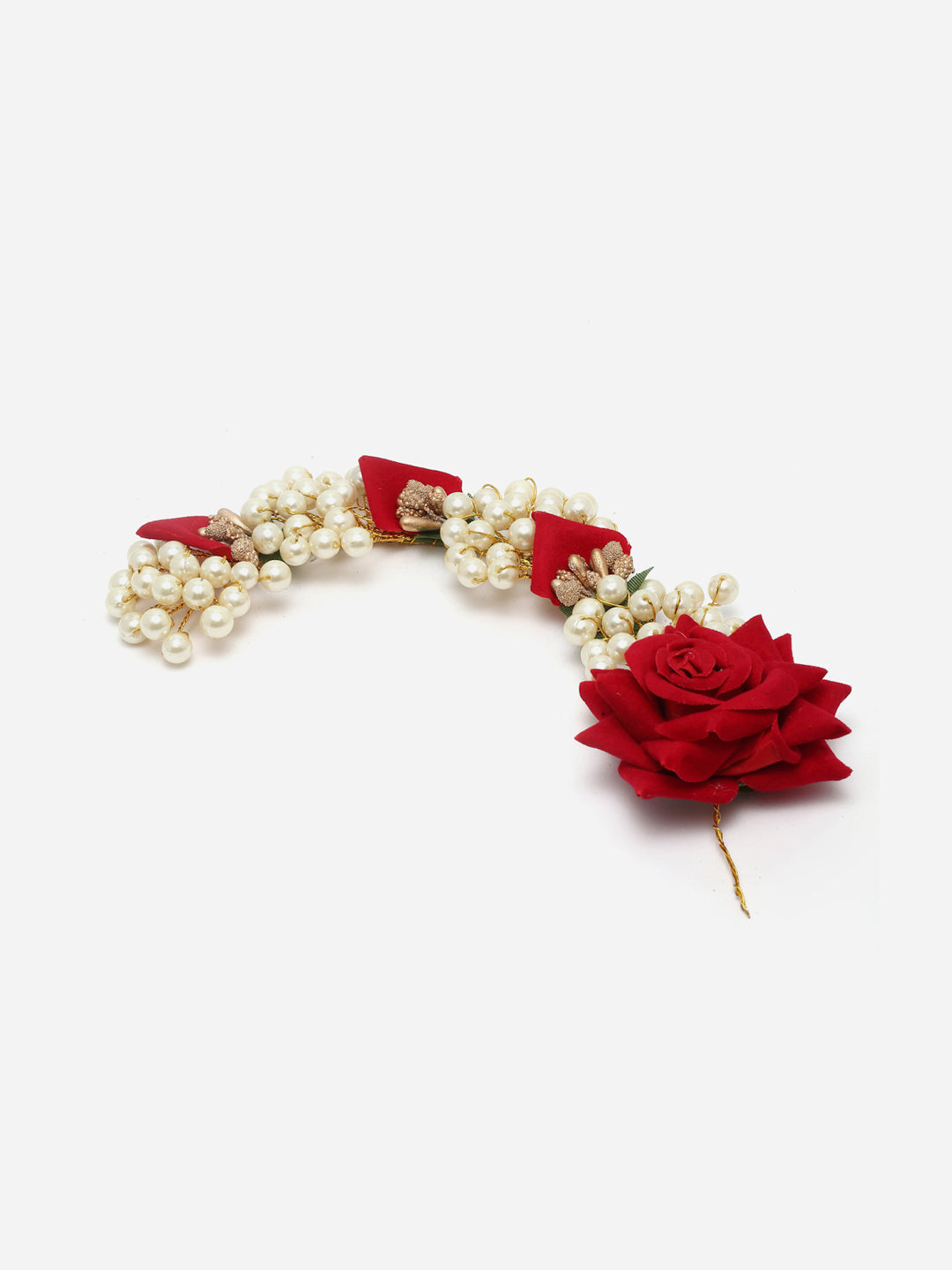 Panash Women Gold-Toned & Red Embellished Hair Accessory Set