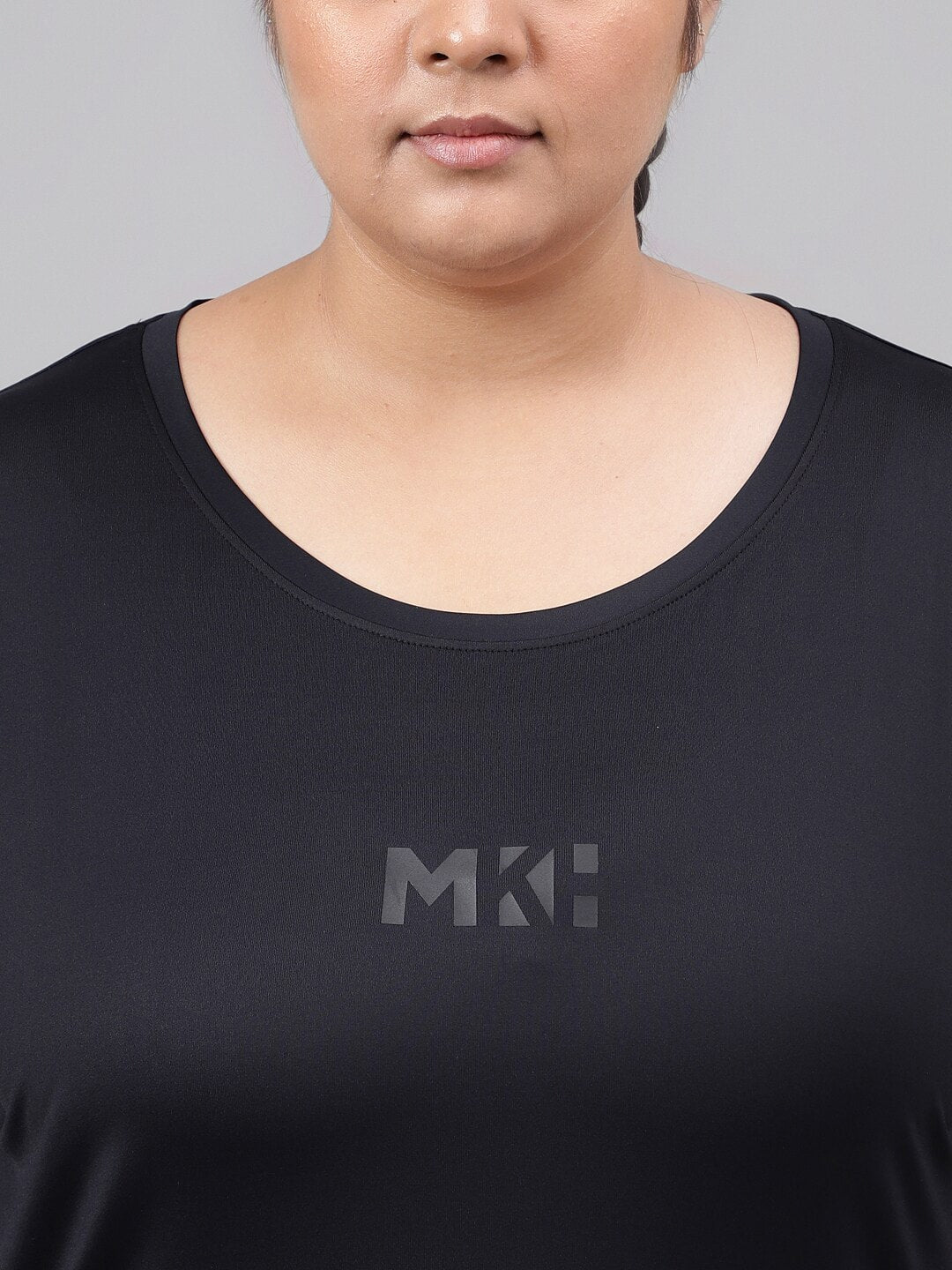 MKH Plus Size Drop Shoulder Sleeves Relaxed Fit Dri-FIT Sports T-shirt
