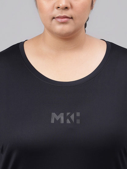MKH Plus Size Drop Shoulder Sleeves Relaxed Fit Dri-FIT Sports T-shirt