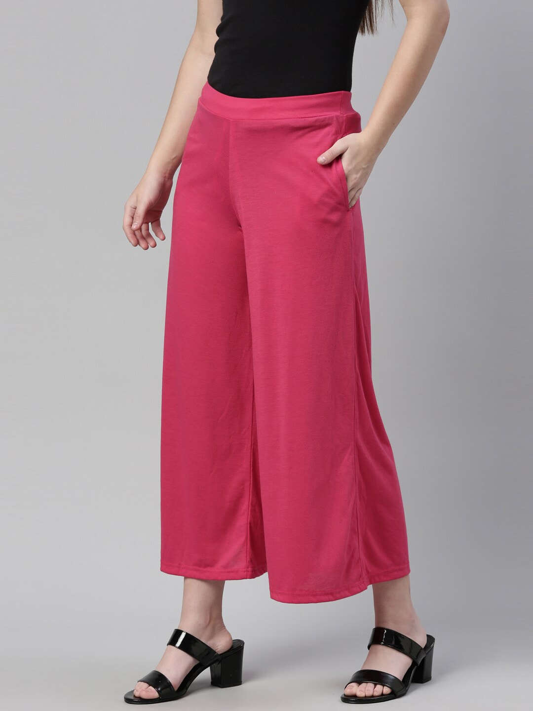 Souchii Pink Knitted Ethnic Palazzos
