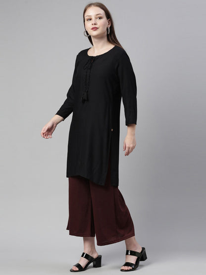 Souchii Women Brown Knitted Palazzos