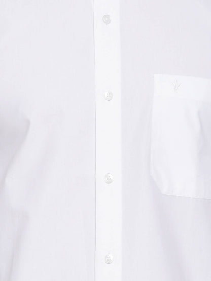 Ramraj Cotton Mens Full Sleeve White Shirt Plus Size - Samrat Cotton