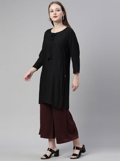 Souchii Brown Knitted Ethnic Palazzos