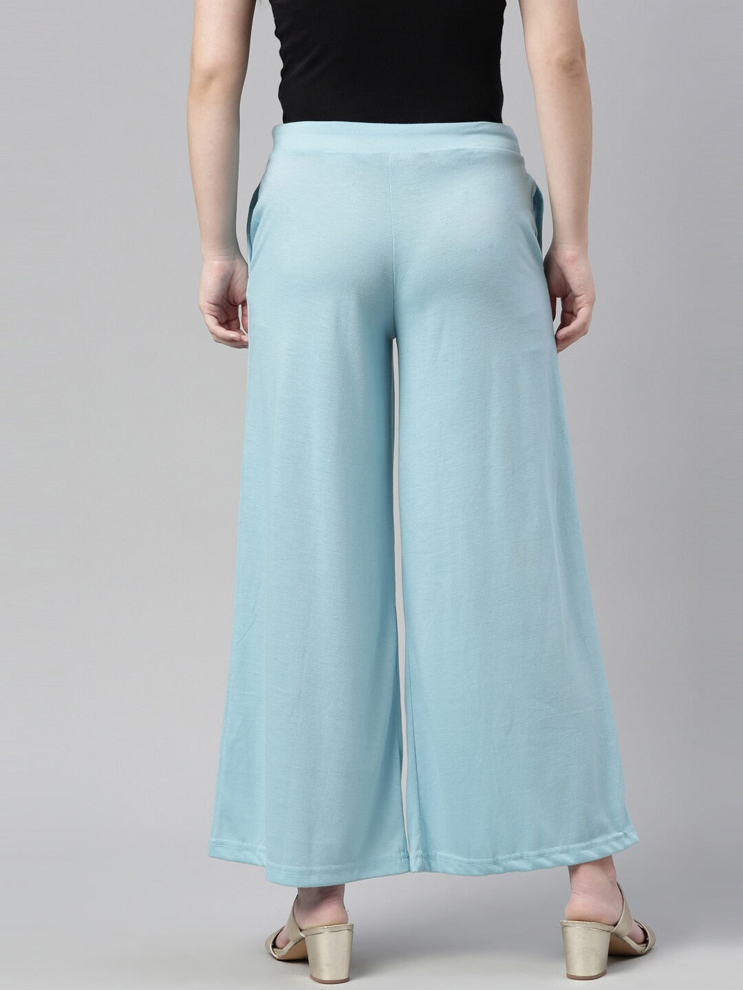 Souchii Blue Knitted Palazzos