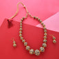 Gold-Polished Alloy Victorian Look Classy Mala Necklace With Earrings - The Pari