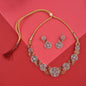 Rhodium-Plated Alloy Dual Tone Ad Neckalce With Earrings - The Pari