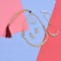 Rhodium-Plated Alloy Heart Shape Ad Necklace With Bracelet - The Pari