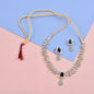 Rhodium-Plated Alloy Nagin Inspired Blue Stone Ad Necklace Set - The Pari