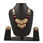 Gold-Polished Alloy Jadau Worktraditional Ethnic Beaded Necklace Set - The Pari