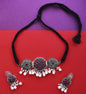 Silver-Plated Alloy Designer Oxidised Choker Necklace - The Pari