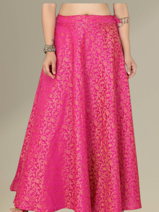 Dark pink brocade skirt / lehenga