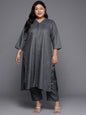 Sztori Long Sleeves V-Neck Cotton Regular Kurta with Trousers