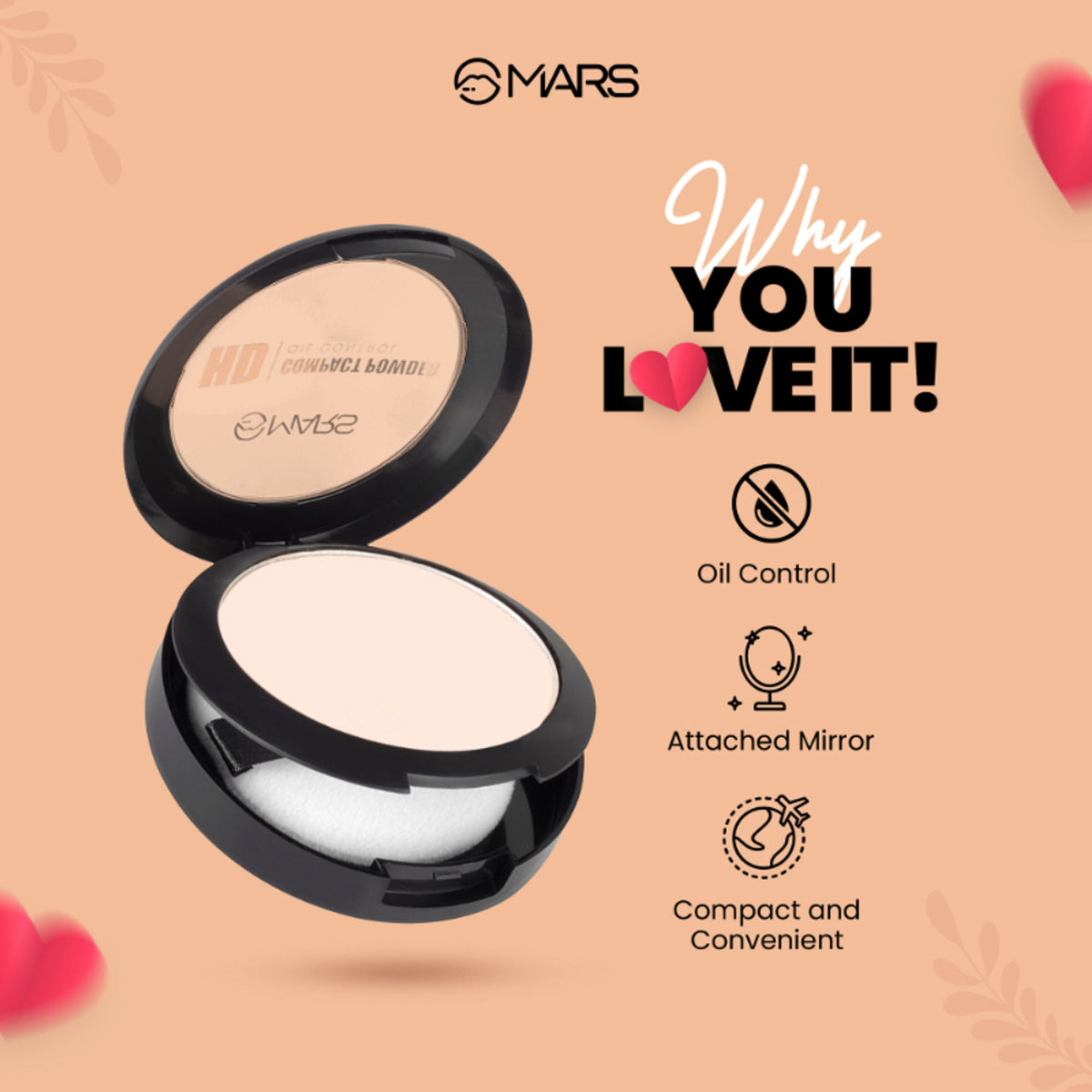MARS Cosmetics HD Mattifying Compact Powder - 05 Nutmeg