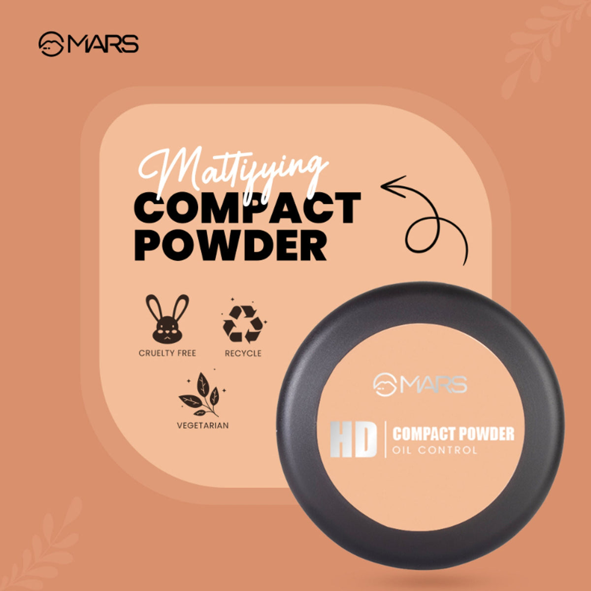MARS Cosmetics HD Mattifying Compact Powder - 05 Nutmeg
