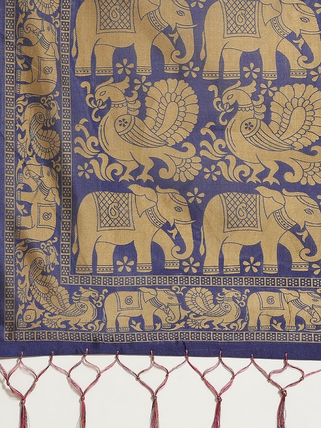 Saree Mall Pink & Beige Printed Bhagalpuri Saree