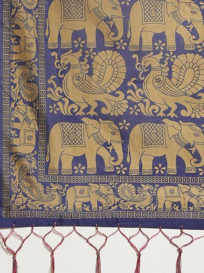 Saree Mall Pink & Beige Printed Bhagalpuri Saree