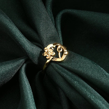 AanyaCentric Gold-Polished Mangalsutra & Ring Set