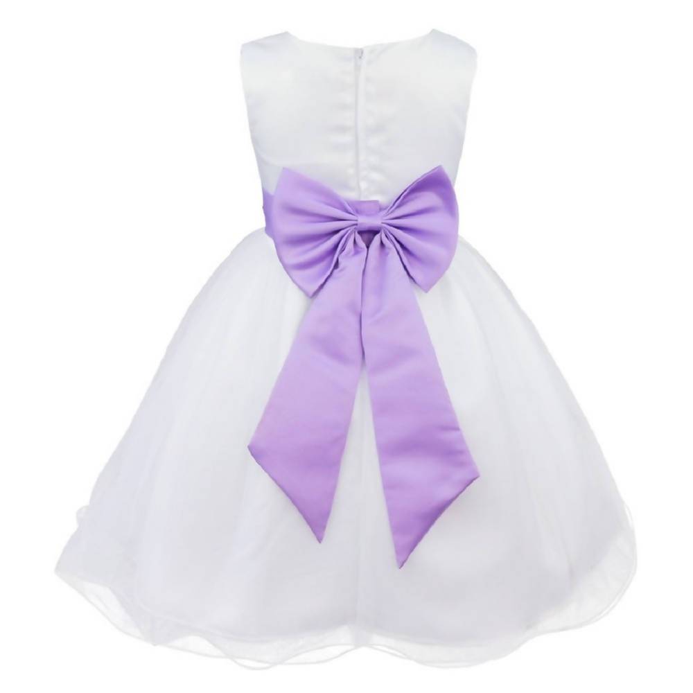 Asmaani Baby Girl's White Color Satin A-Line Maxi Full Length Dress (AS-DRESS-22052)